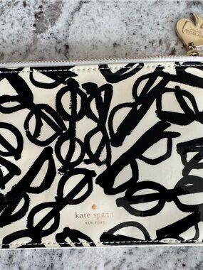 Kate Spade Glasses Cosmetic Travel Pencil Bag Pouch